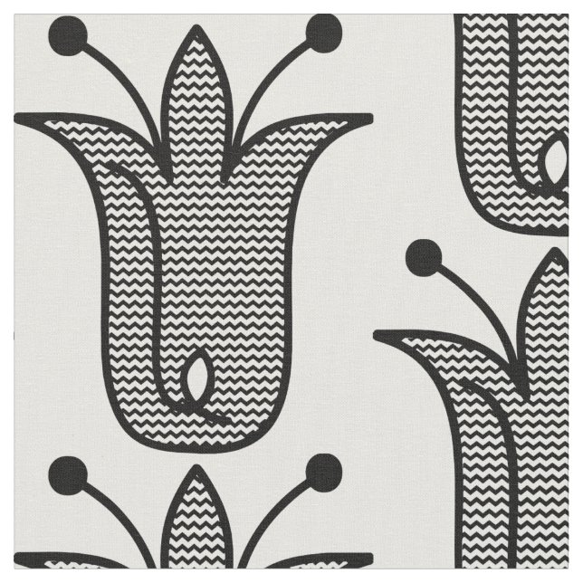 ZENTANGEL FLOWER BOHEMIAN FABRIC (Close Up)