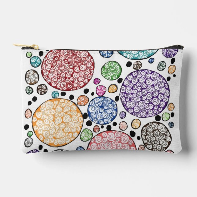 Zentangle circles pattern accessory pouch (Front)