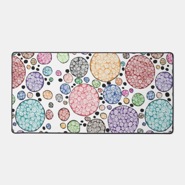 Zentangle circles pattern desk mat (Front)