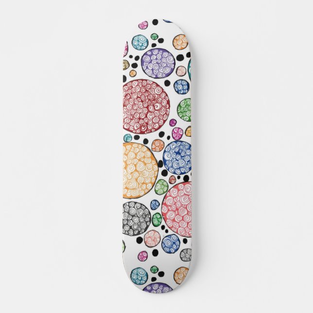 Zentangle circles pattern skateboard (Front)