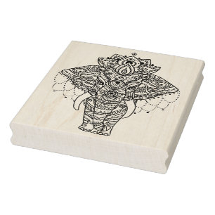 Zentangle Inspired Elephant Rubber Stamp