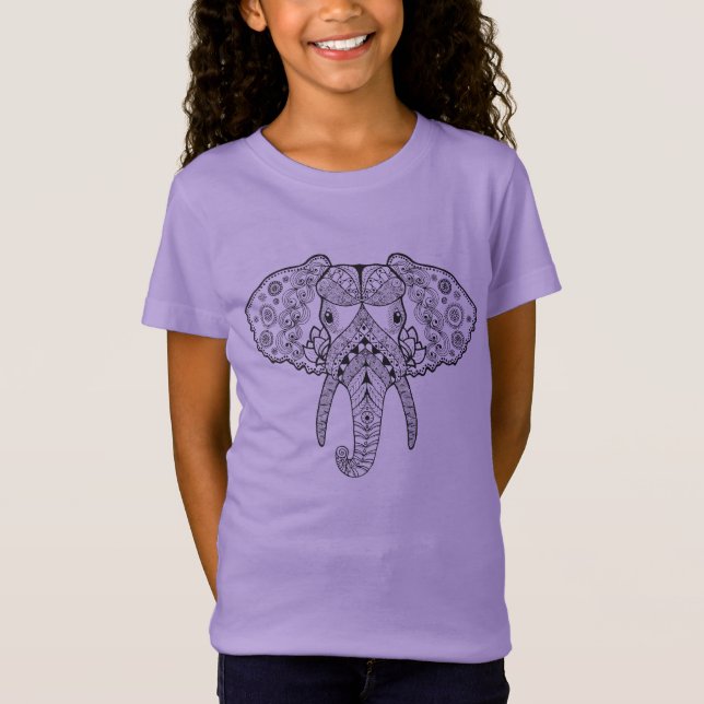 Zentangle Inspired Elephant T-Shirt (Front)