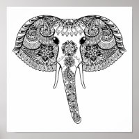 Zentangle Inspired Indian Elephant