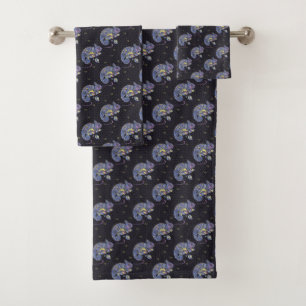 Zentangle Lizard Bath Towel Set