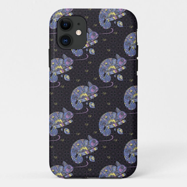 Zentangle Lizard Case-Mate iPhone Case (Back)