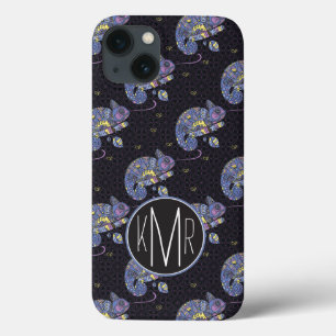 Zentangle Lizard Monogram iPhone 13 Case