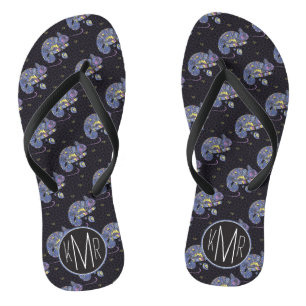 Zentangle Lizard Monogram Flip Flops