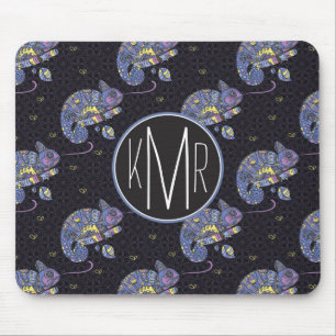 Zentangle Lizard Monogram Mouse Mat