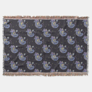 Zentangle Lizard Throw Blanket