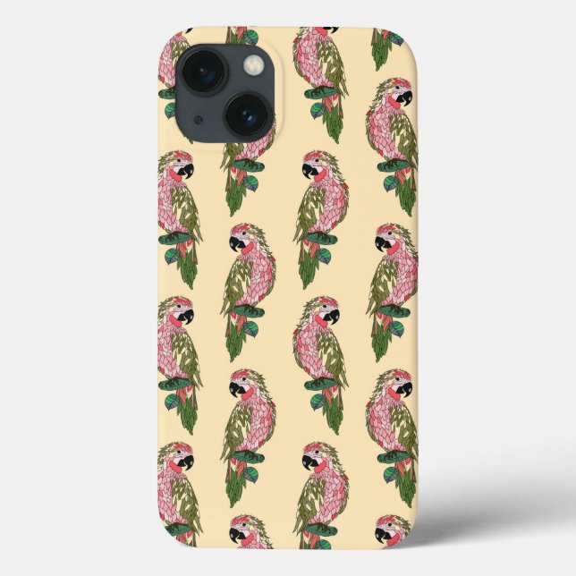 Zentangle Style Parrots Case-Mate iPhone Case (Back)
