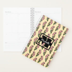 Zentangle Style Parrots Monogram Planner