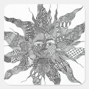 Zentangle Sun Sticker