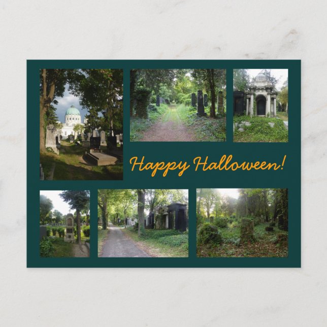 Zentralfriedhof Halloween Collage Postcard (Front)