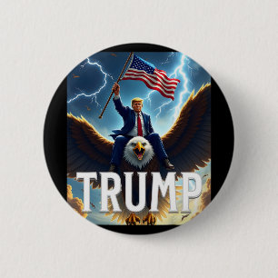 Zenzo's Atomic Political Designs President Trump E 6 Cm Round Badge