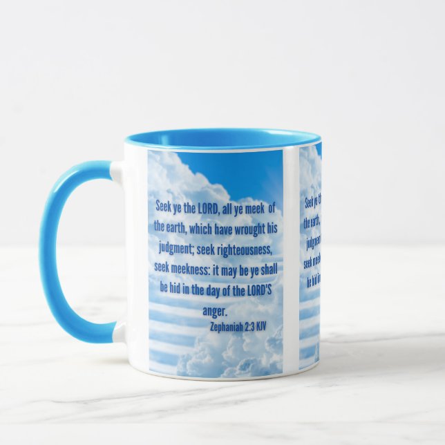 Zephaniah 2:3 KJV Bible Verse Pic Two-Tone Mug (Left)