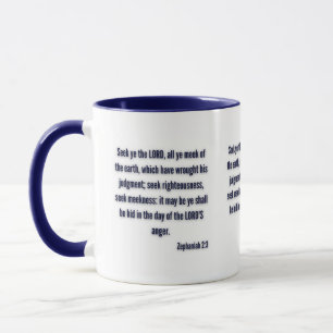 Zephaniah 2:3 KJV Bible Verse Two-Tone Mug