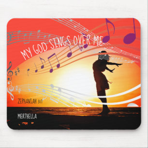 Zephaniah 3:17 MY GOD SINGS OVER ME Personalised Mouse Mat