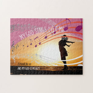 Zephaniah 3:17 MY GOD SINGS OVER ME Personalized Jigsaw Puzzle