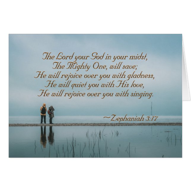 Zephaniah 3 He will rejoice over you card (Front Horizontal)