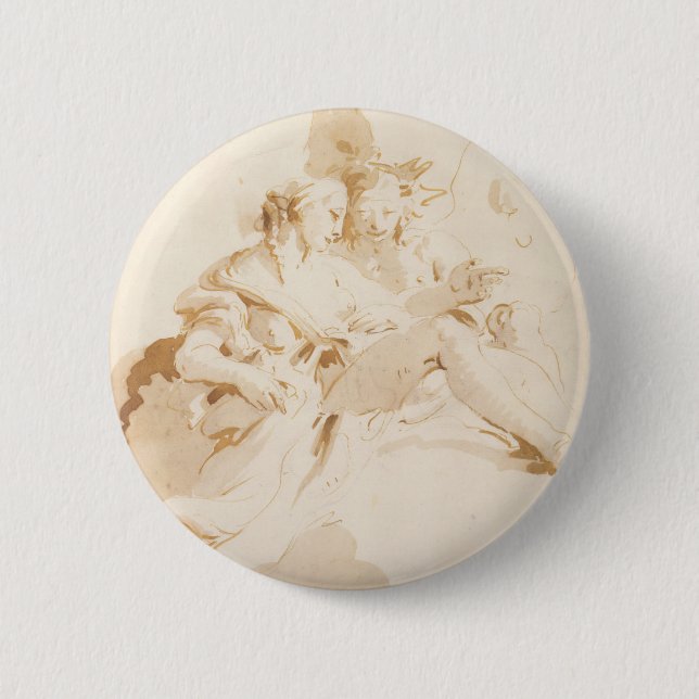 Zephyr and Flora 6 Cm Round Badge (Front)