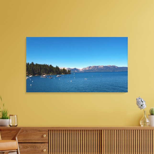Zephyr Cove Lake Tahoe Canvas Print (Insitu(LivingRoom))