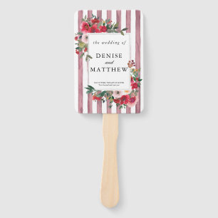 Zephyr Pink Wedding Invitation Hand Fan
