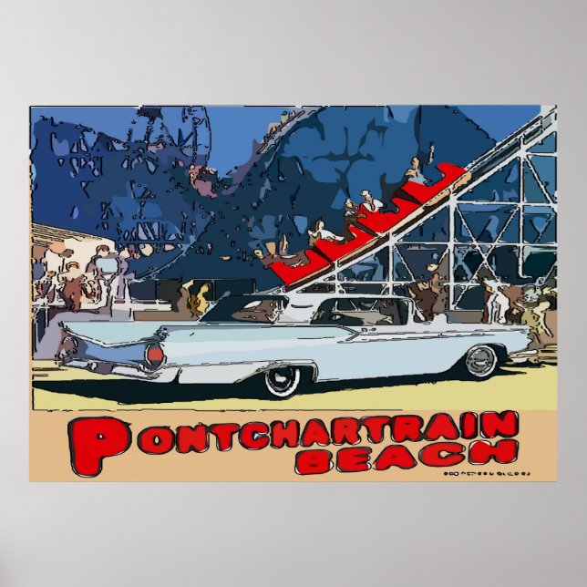 Zephyr Pontchartrain Beach Vintage Poster (Front)