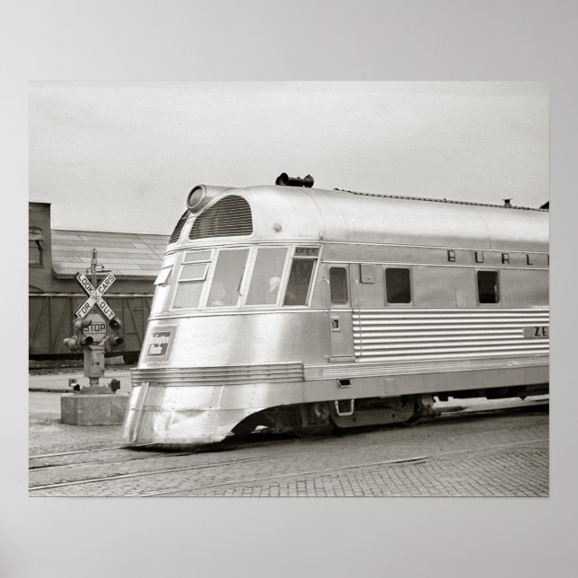 Zephyr Streamlined Train, 1939. Vintage Photo Poster (Front)