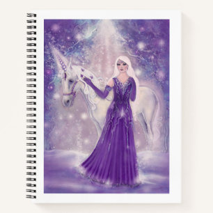 Zephyr unicorn and fairy art By Renee Lavoie Notebook