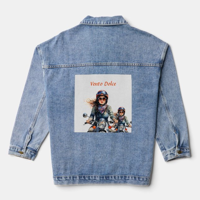 “Zephyra”  “Vento Dolce” – Sweet Wind   Denim Jacket (Back)