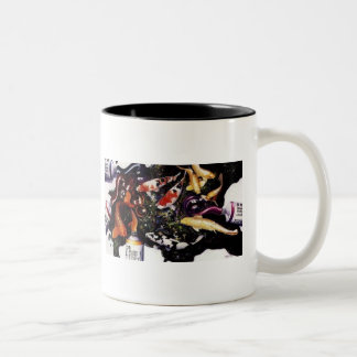 "Zephyr's Solace" Coy Fish & Paint Watercolor Two-Tone Coffee Mug