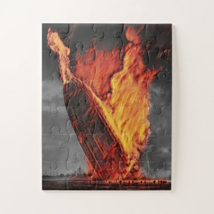 Zeppelin Airship Hindenburg Disaster Circa 1937 Ji Jigsaw Puzzle