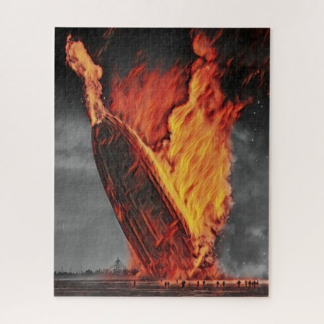 Zeppelin Airship Hindenburg Disaster Circa 1937 Jigsaw Puzzle (Vertical)