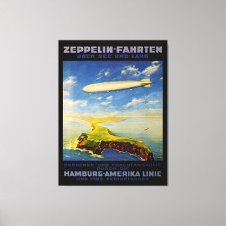 Zeppelin Trips ~ Over Sea and Land Canvas Print