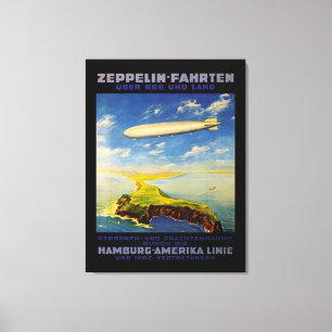 Zeppelin Trips ~ Over Sea and Land - L Canvas Print