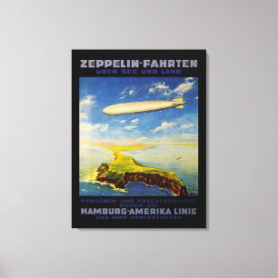 Zeppelin Trips ~ Over Sea and Land  - M Canvas Print