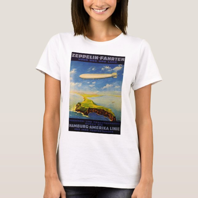 Zeppelin Trips ~ Over Sea and Land T-Shirt (Front)