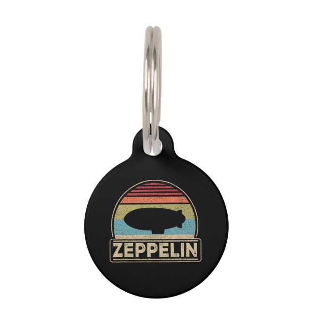Zeppelin Vintage Retro Zeppelin Shirt Dirigible Pet Tag (Front)