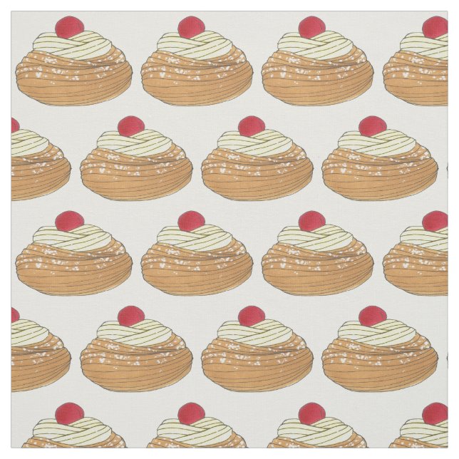 ZEPPOLE Italian Fried Dough Pastry Bakery Foodie Fabric (Swatch)