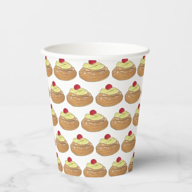 Zeppole Italian Fried Pastry Bakery Pasticceria Paper Cups (Front)