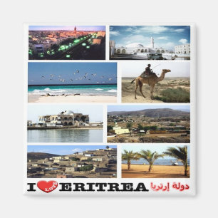 zER013 ERITREA, I Love, Mosaic, Africa, Fridge Magnet