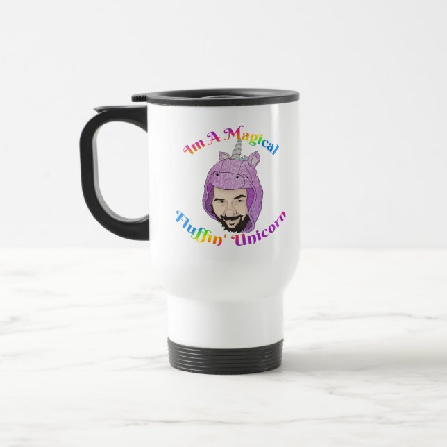 Zer0's Magical Fluffin Unicorn Travel/Commuter Mug (Left)