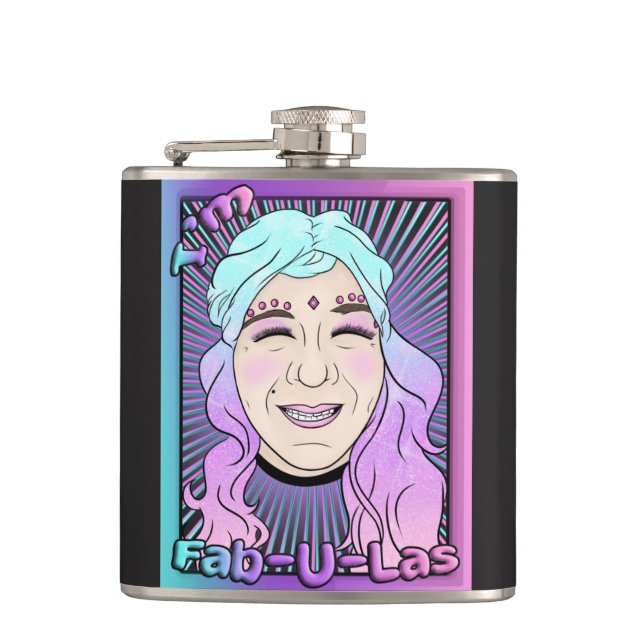 Zer0'sFab-U-Las Vinyl Wrapped Flask (Front)