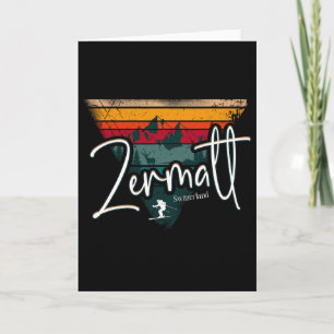 Zermatt Alpine Skiing Vintage Swiss Alps Switzerla Card