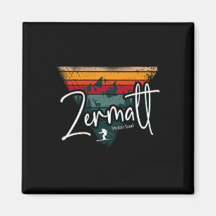 Zermatt Alpine Skiing Vintage Swiss Alps Switzerla Magnet