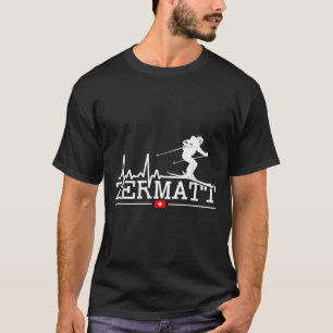 Zermatt Heartbeat Alpine Skiing Swiss Alps Switzer T-Shirt