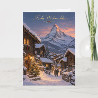 Zermatt Matterhorn Frohe Weihnachten Holiday Card