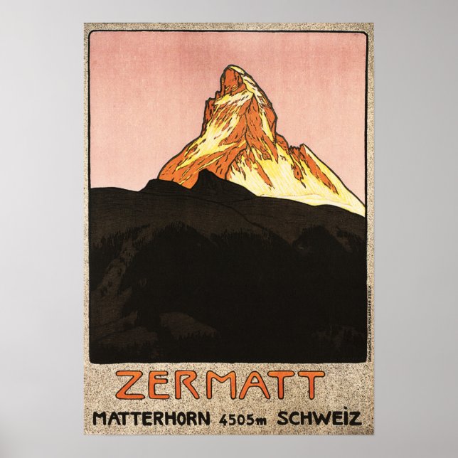 ZERMATT Matterhorn Switzerland Ski Hiking Holidays Poster (Front)