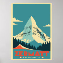 Zermatt,Matterhorn,Switzerland,Ski Poster