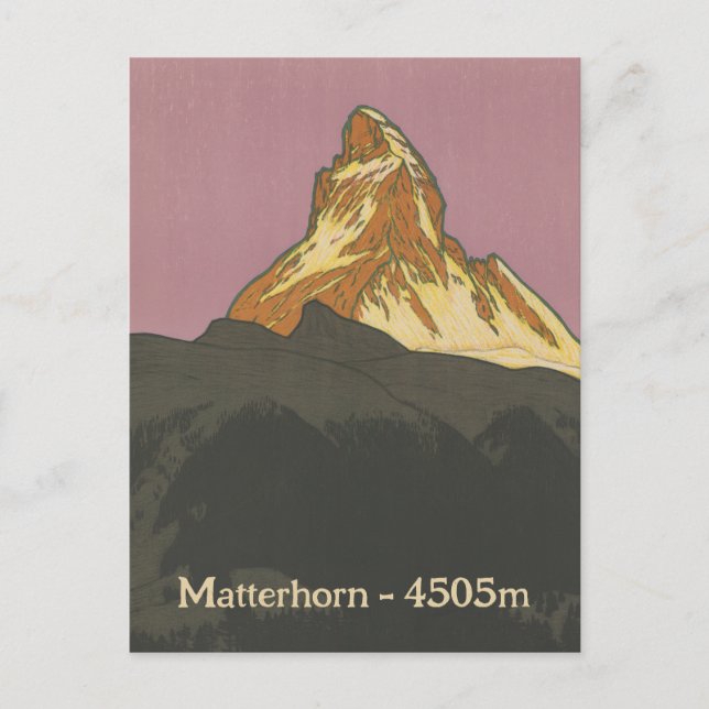 Zermatt Matterhorn Vintage Swiss Mountains Alps Postcard (Front)